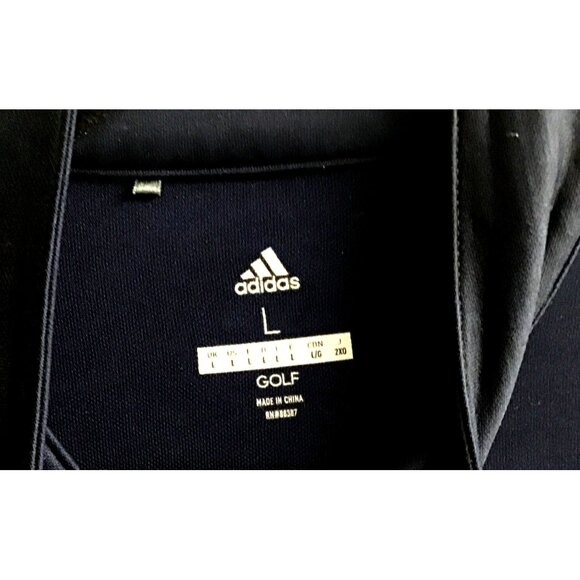 ADIDAS- MENS NAVY GOLF PULLOVER HALF ZIP UP CLOSURE LONG SLEEVE SIZE LARGE - Picture 3 of 6
